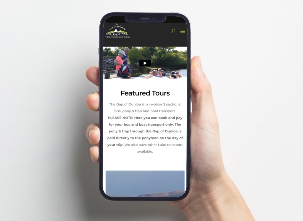 Gap of Dunloe Traditional Boat Tours Website